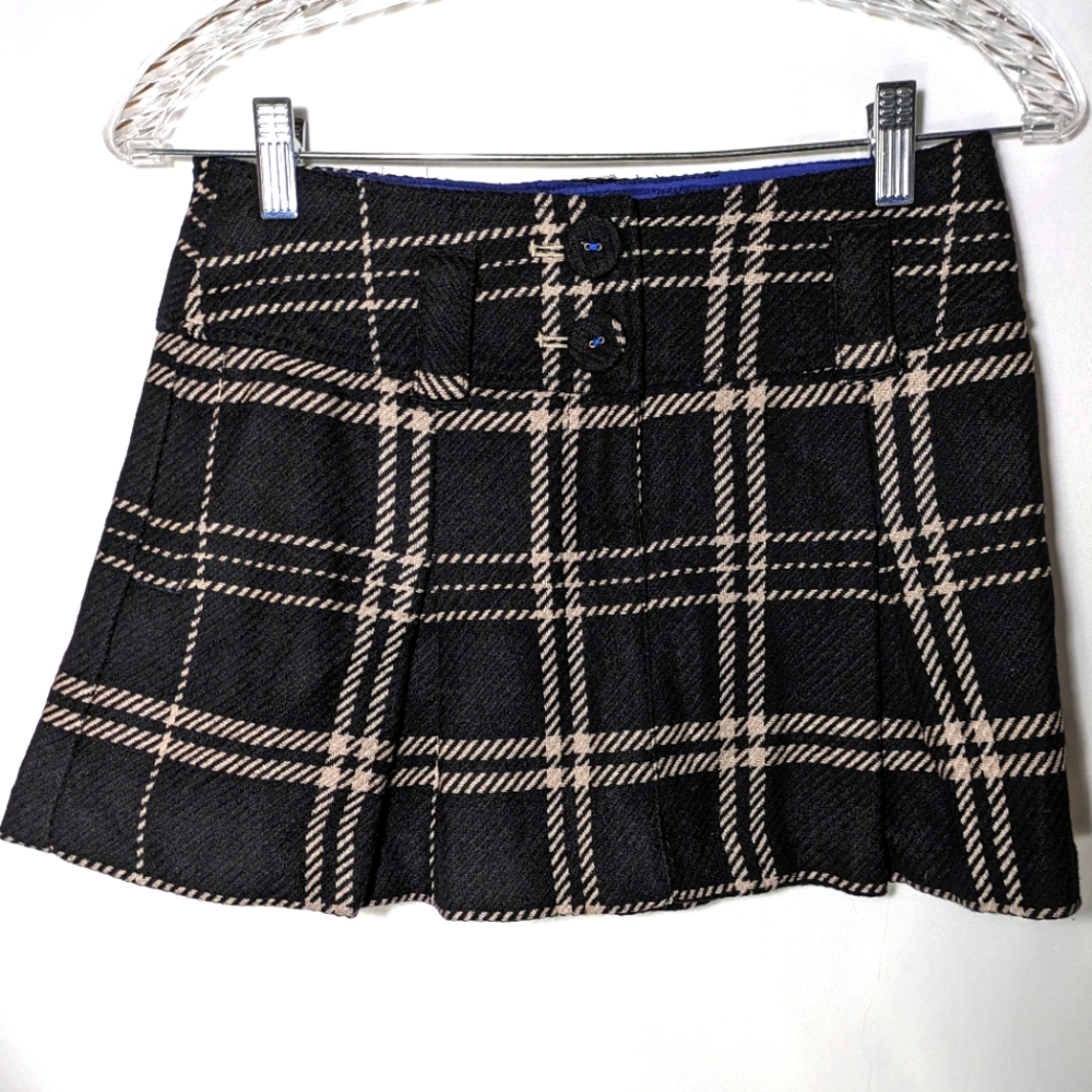 Black Plaid Women's Mini Skirt